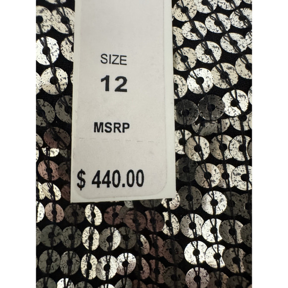 Alice + Olivia Sequin Pants 12 High-Waist Black Antique-Gold Harem Tapered - NEW - Picture 8 of 10